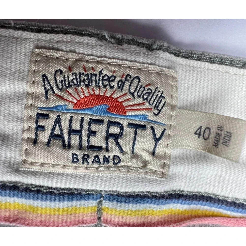 FAHERTY Chino Shorts Mens Size 41 Gray Cotton Flat Front Casual Classic